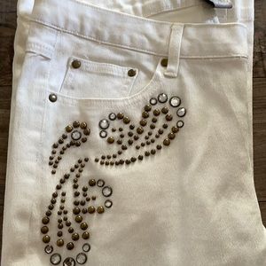 White embellished jeans!